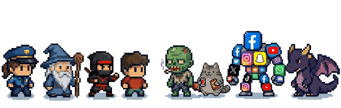 Urge Slayer hero — pixel art wizard ready for battle
